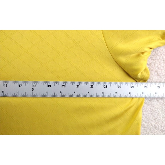 Adidas Golf Polo Shirt Men's XL Yellow ClimaCool Short Sleeve Performance - Picture 10 of 16